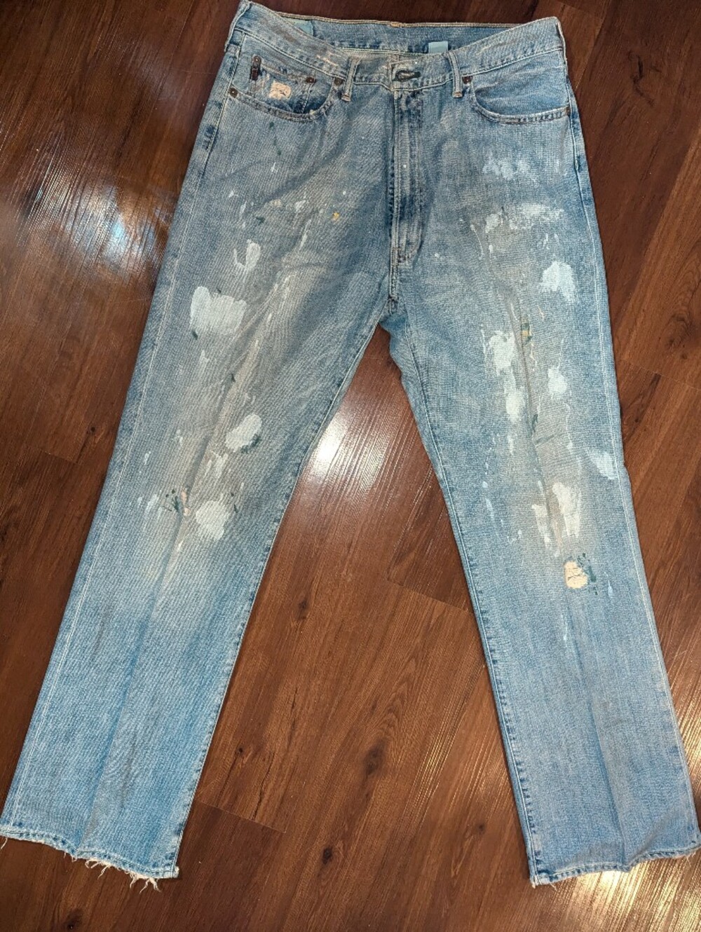 Abercrombie And Fitch Hand Crafted Distressed Paint Splatter Jeans, Men's 36x34